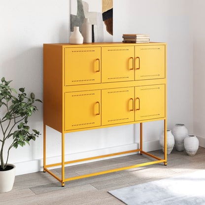 Sideboard Mustard Yellow 100.5x39x107 cm Steel