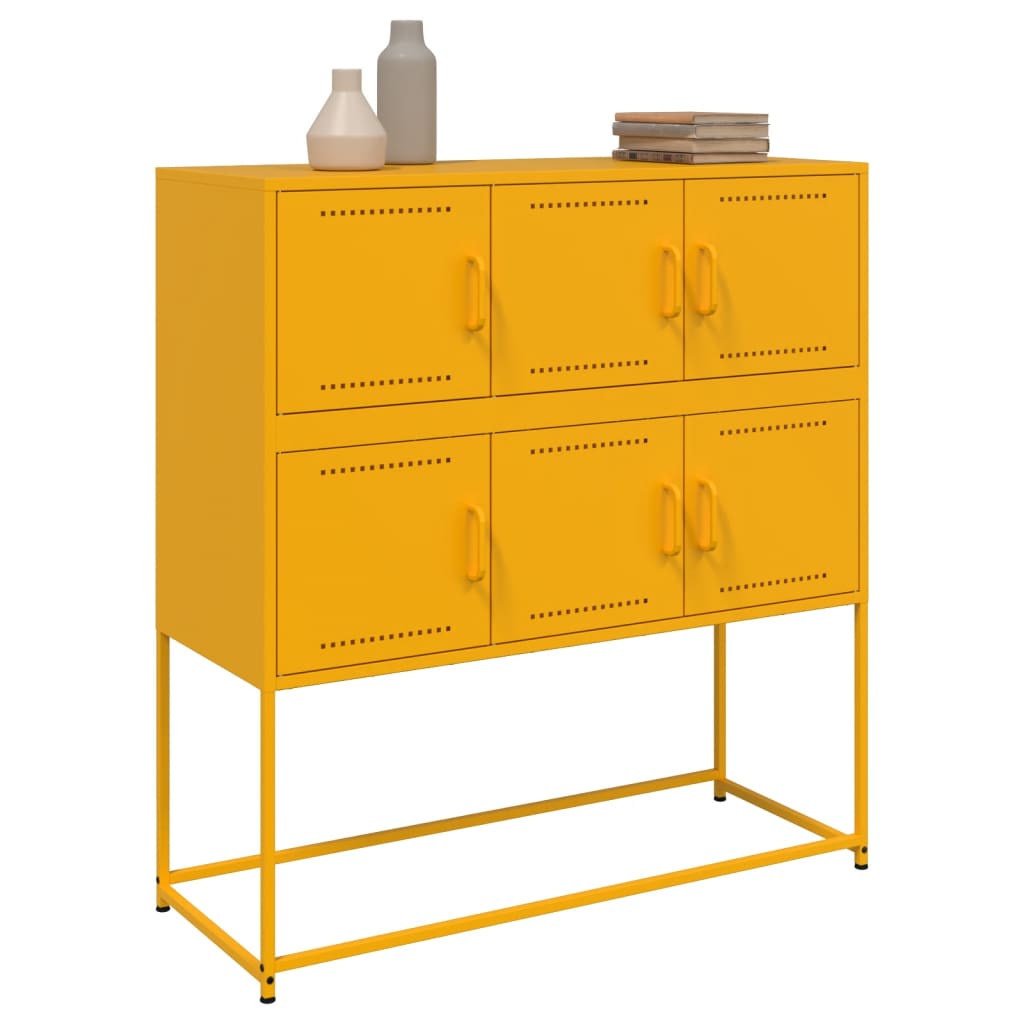 Sideboard Mustard Yellow 100.5x39x107 cm Steel