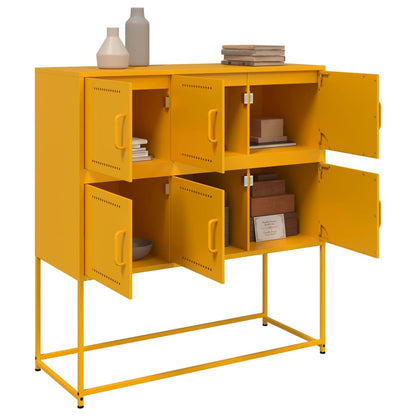 Sideboard Mustard Yellow 100.5x39x107 cm Steel