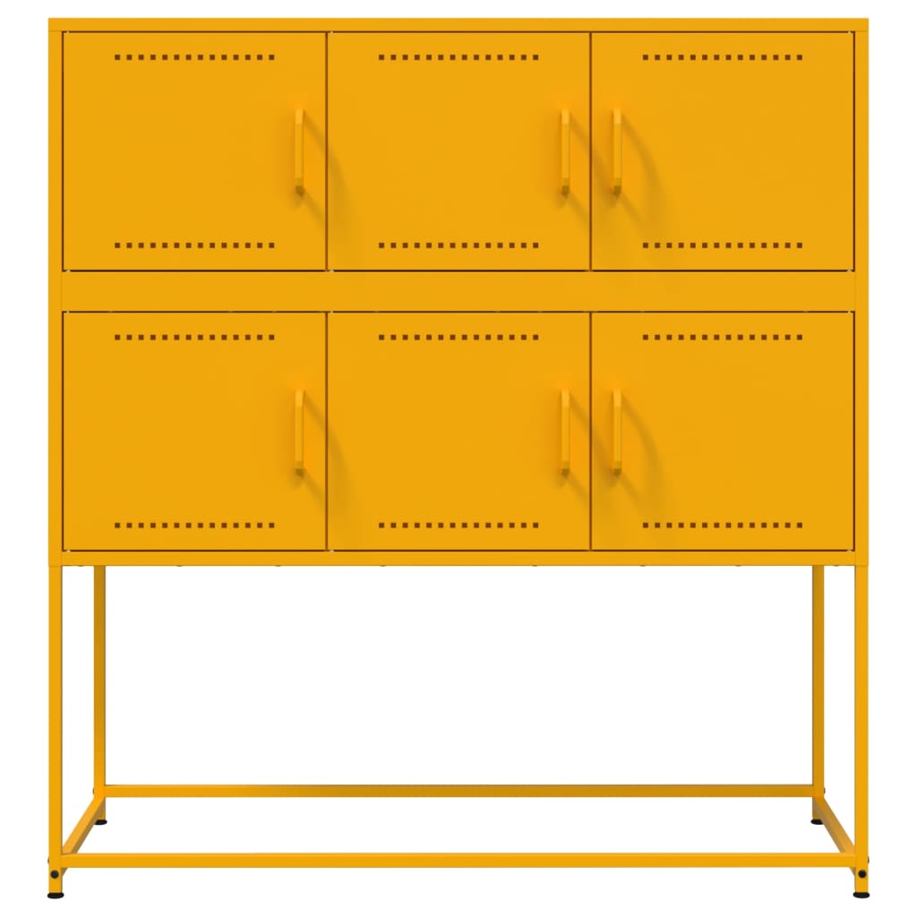 Sideboard Mustard Yellow 100.5x39x107 cm Steel