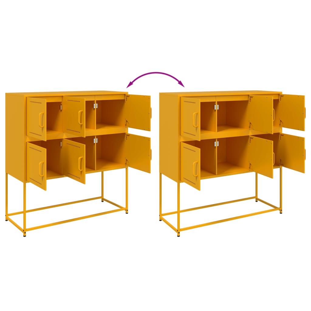 Sideboard Mustard Yellow 100.5x39x107 cm Steel