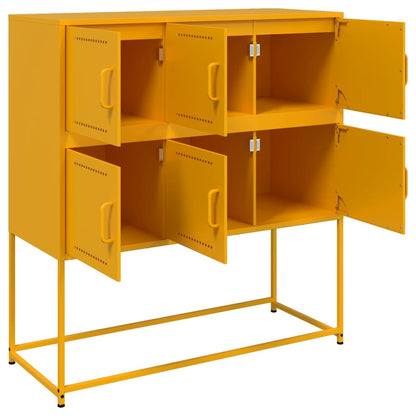 Sideboard Mustard Yellow 100.5x39x107 cm Steel