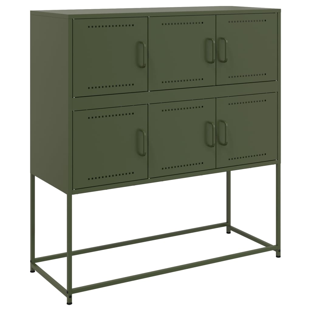 Sideboard Olive Green 100.5x39x107 cm Steel