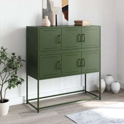 Sideboard Olive Green 100.5x39x107 cm Steel