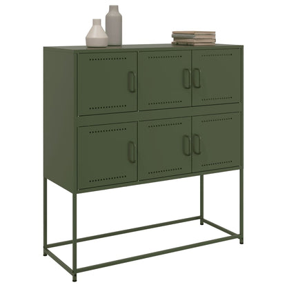 Sideboard Olive Green 100.5x39x107 cm Steel