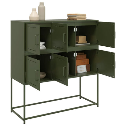 Sideboard Olive Green 100.5x39x107 cm Steel