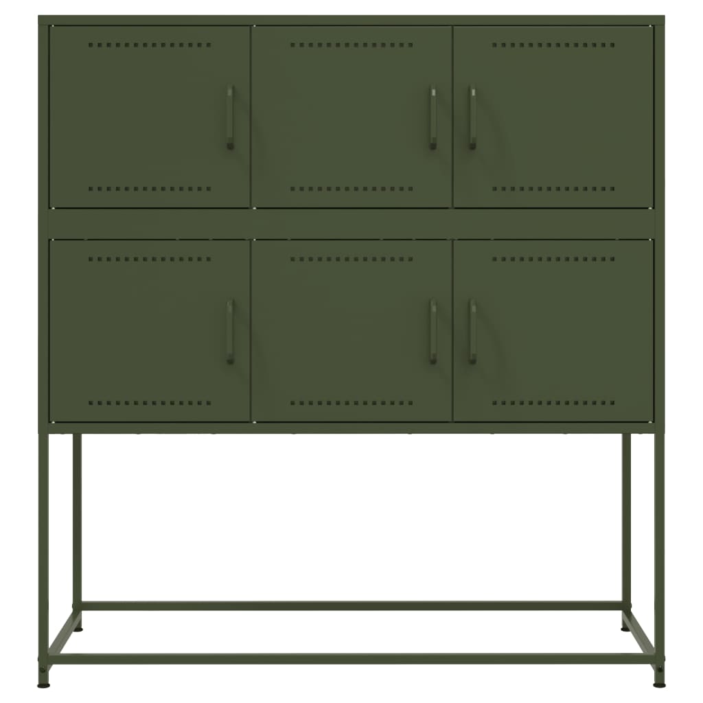 Sideboard Olive Green 100.5x39x107 cm Steel