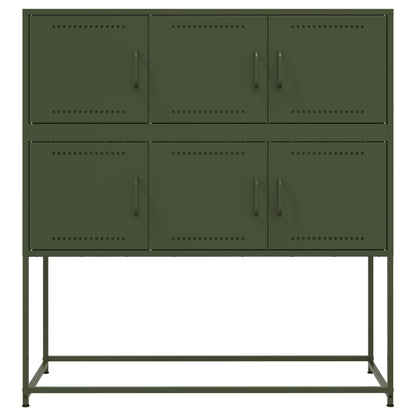 Sideboard Olive Green 100.5x39x107 cm Steel