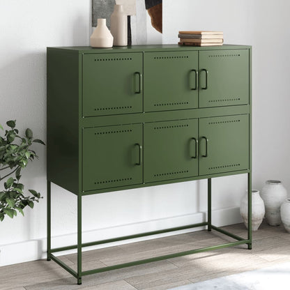 Sideboard Olive Green 100.5x39x107 cm Steel