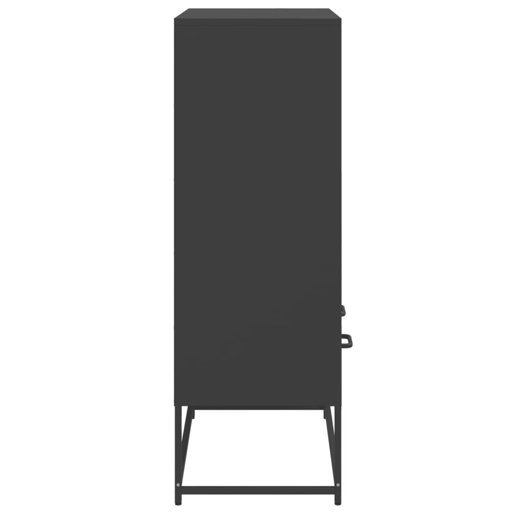 Highboard Black 68.5x39x111.5 cm Steel