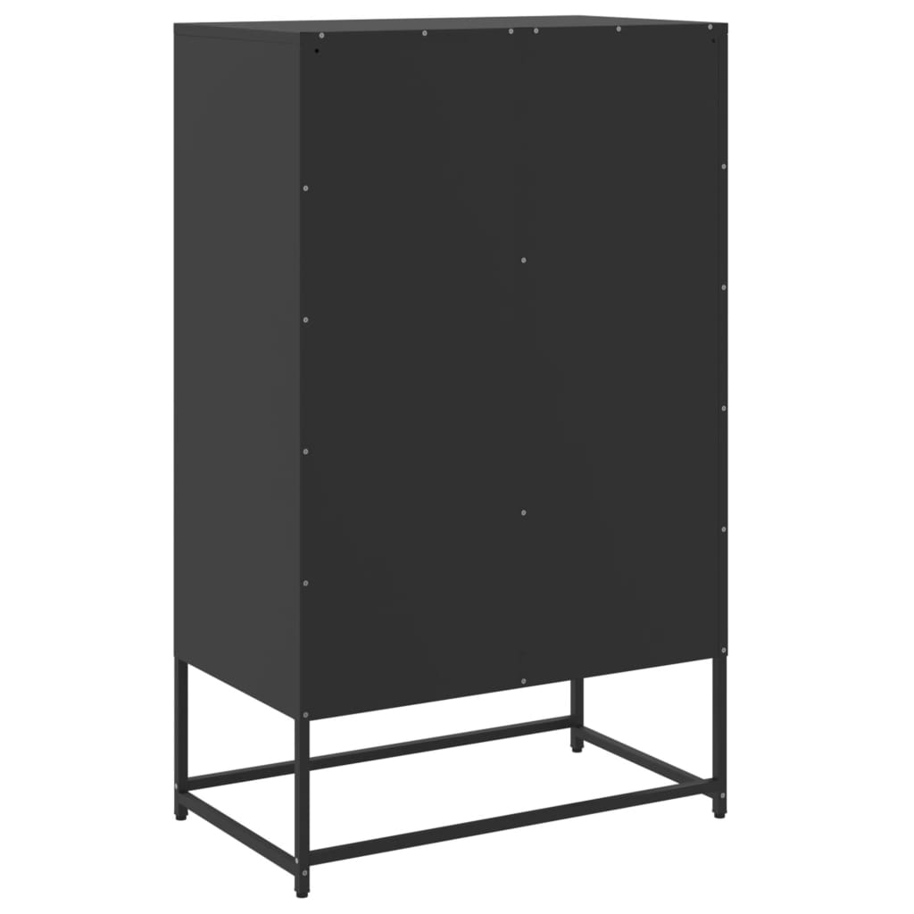 Highboard Black 68.5x39x111.5 cm Steel