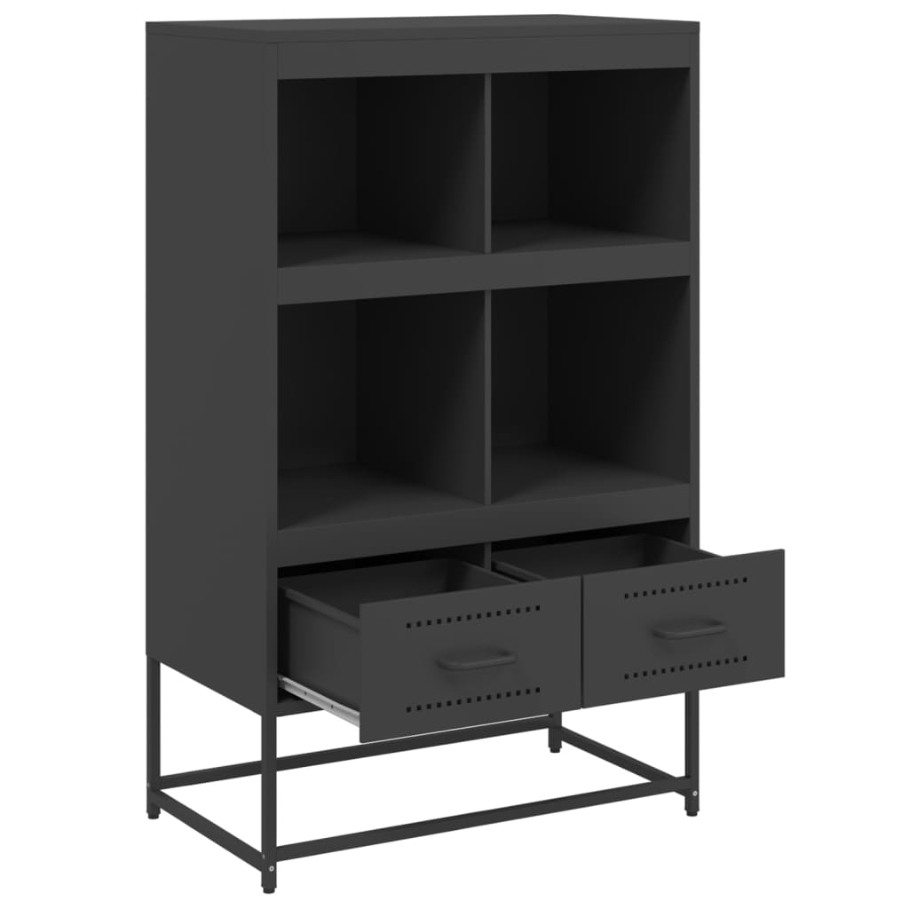 Highboard Black 68.5x39x111.5 cm Steel