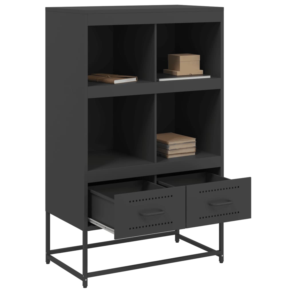 Highboard Black 68.5x39x111.5 cm Steel