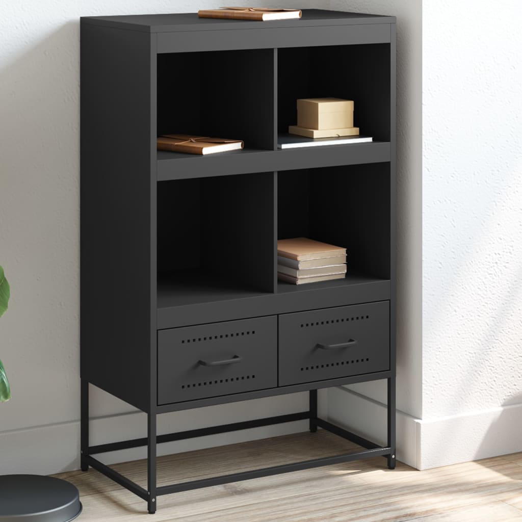 Highboard Black 68.5x39x111.5 cm Steel