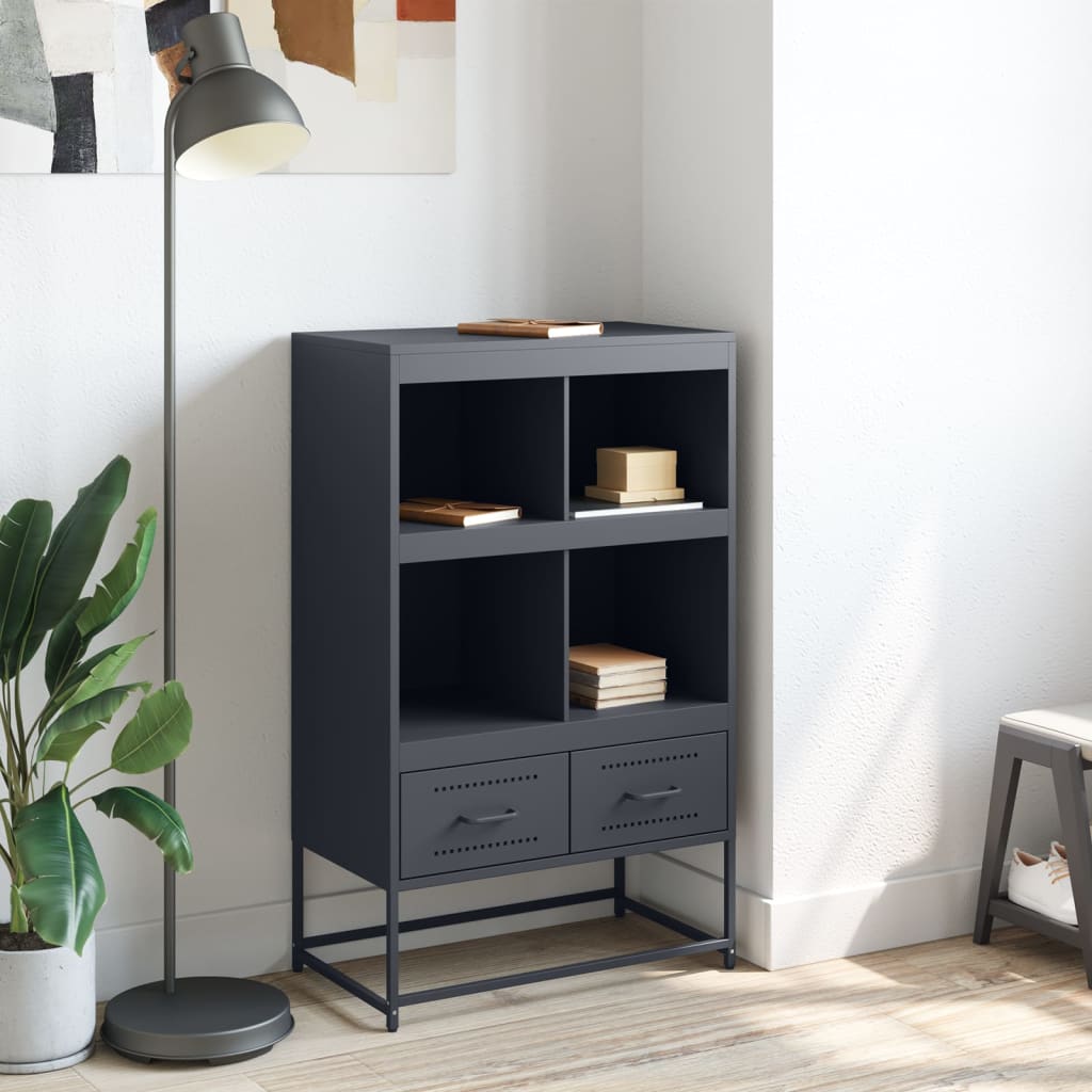 Highboard Anthracite 68.5x39x111.5 cm Steel