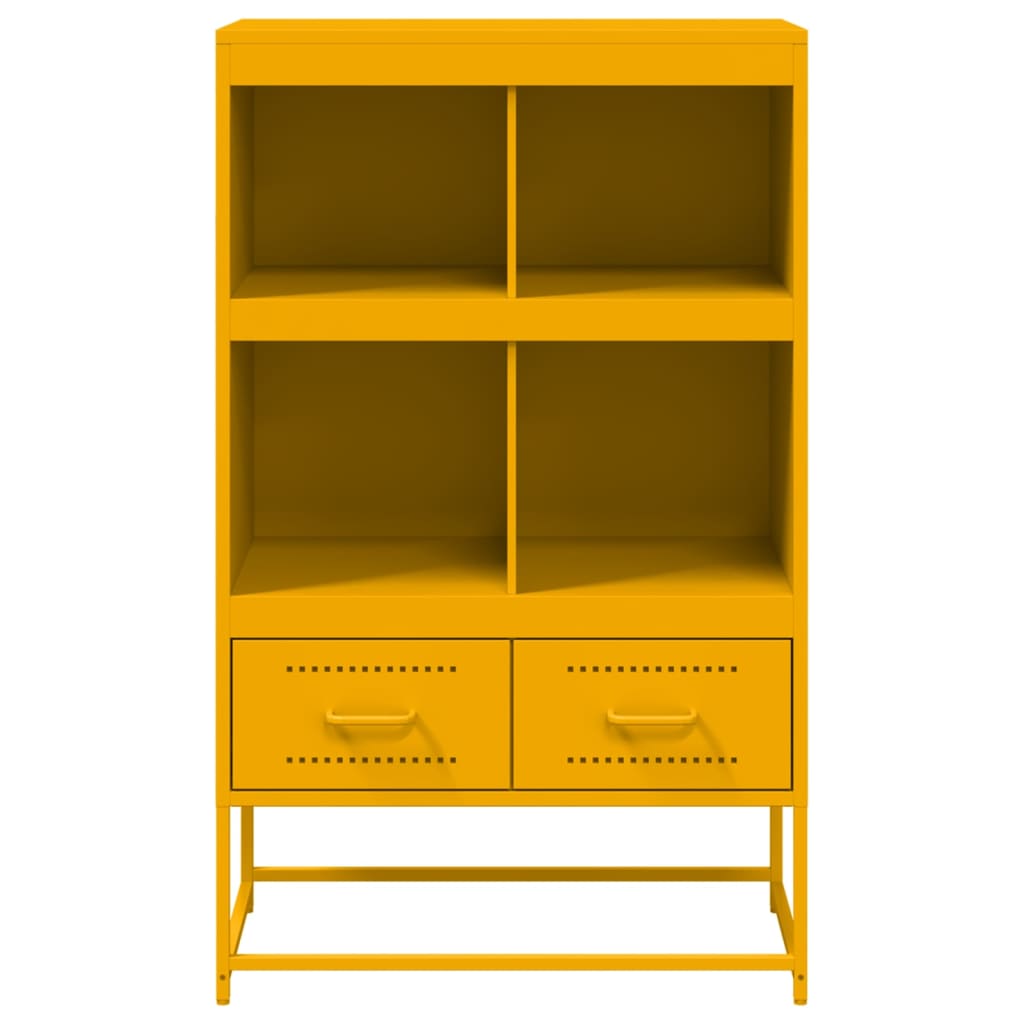 Highboard Mustard Yellow 68.5x39x111.5 cm Steel