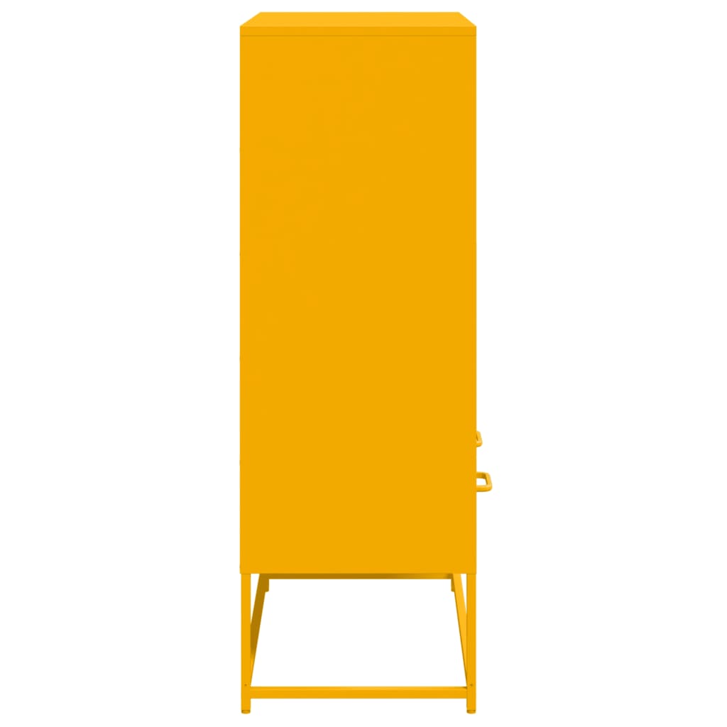 Highboard Mustard Yellow 68.5x39x111.5 cm Steel