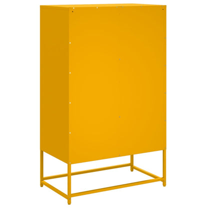 Highboard Mustard Yellow 68.5x39x111.5 cm Steel