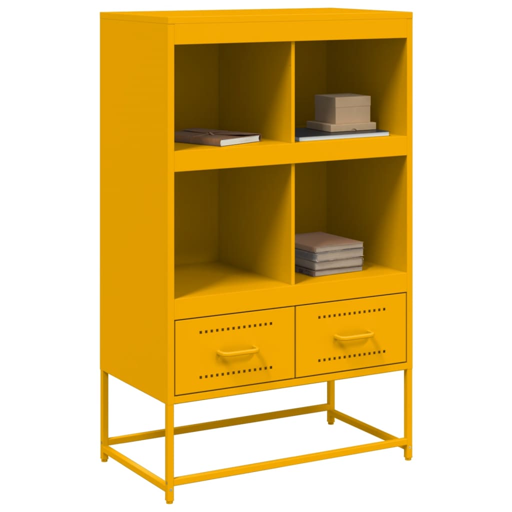 Highboard Mustard Yellow 68.5x39x111.5 cm Steel