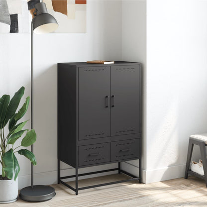 Highboard Black 68x39x111.5 cm Steel