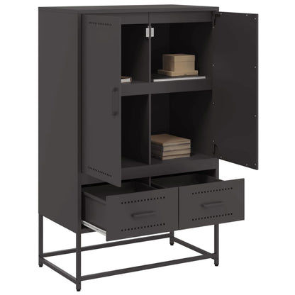 Highboard Black 68x39x111.5 cm Steel