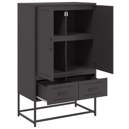 Highboard Black 68x39x111.5 cm Steel