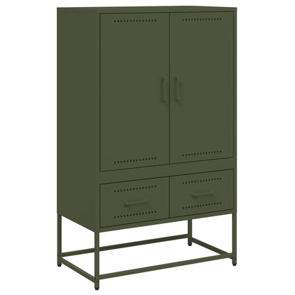 Highboard Olive Green 68x39x111.5 cm Steel