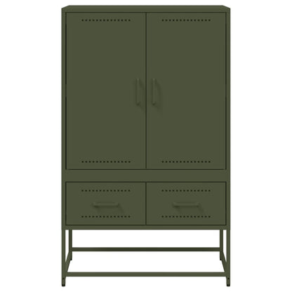 Highboard Olive Green 68x39x111.5 cm Steel