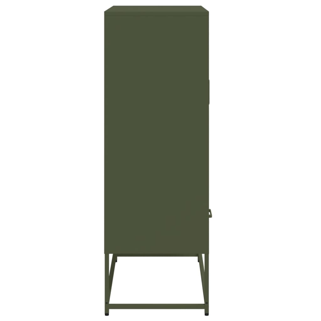 Highboard Olive Green 68x39x111.5 cm Steel