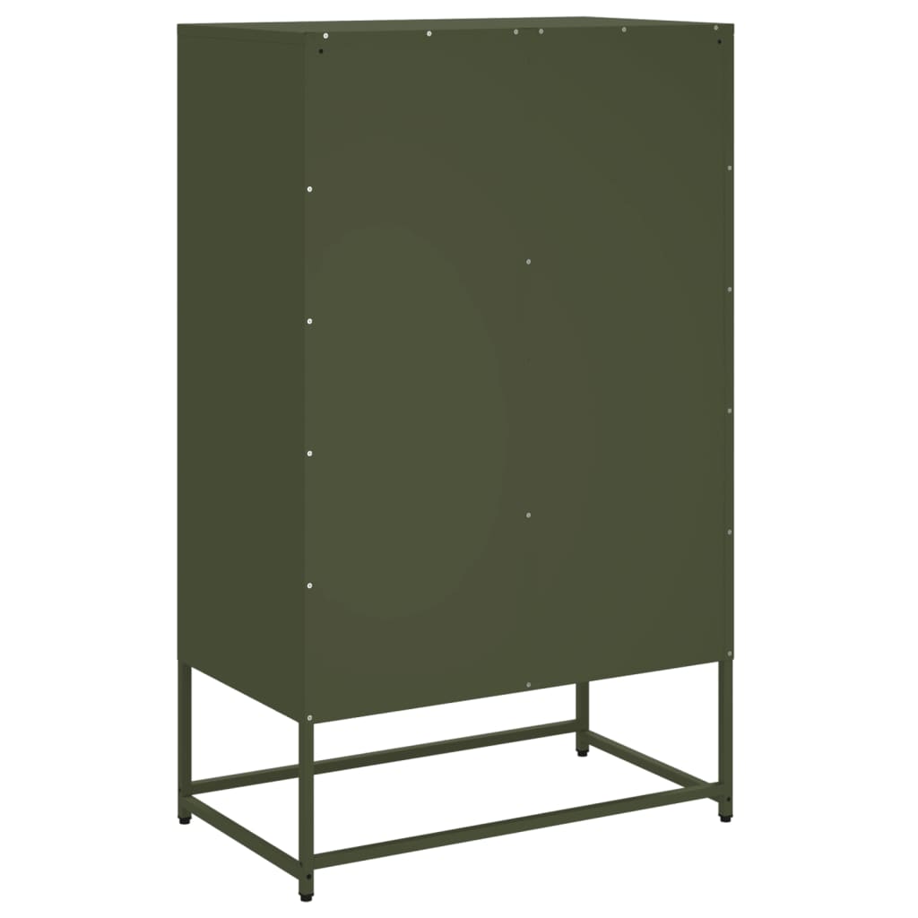 Highboard Olive Green 68x39x111.5 cm Steel