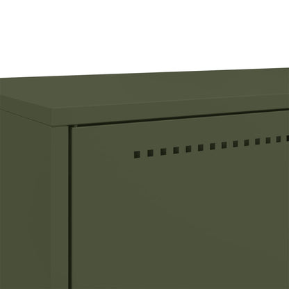 Highboard Olive Green 68x39x111.5 cm Steel