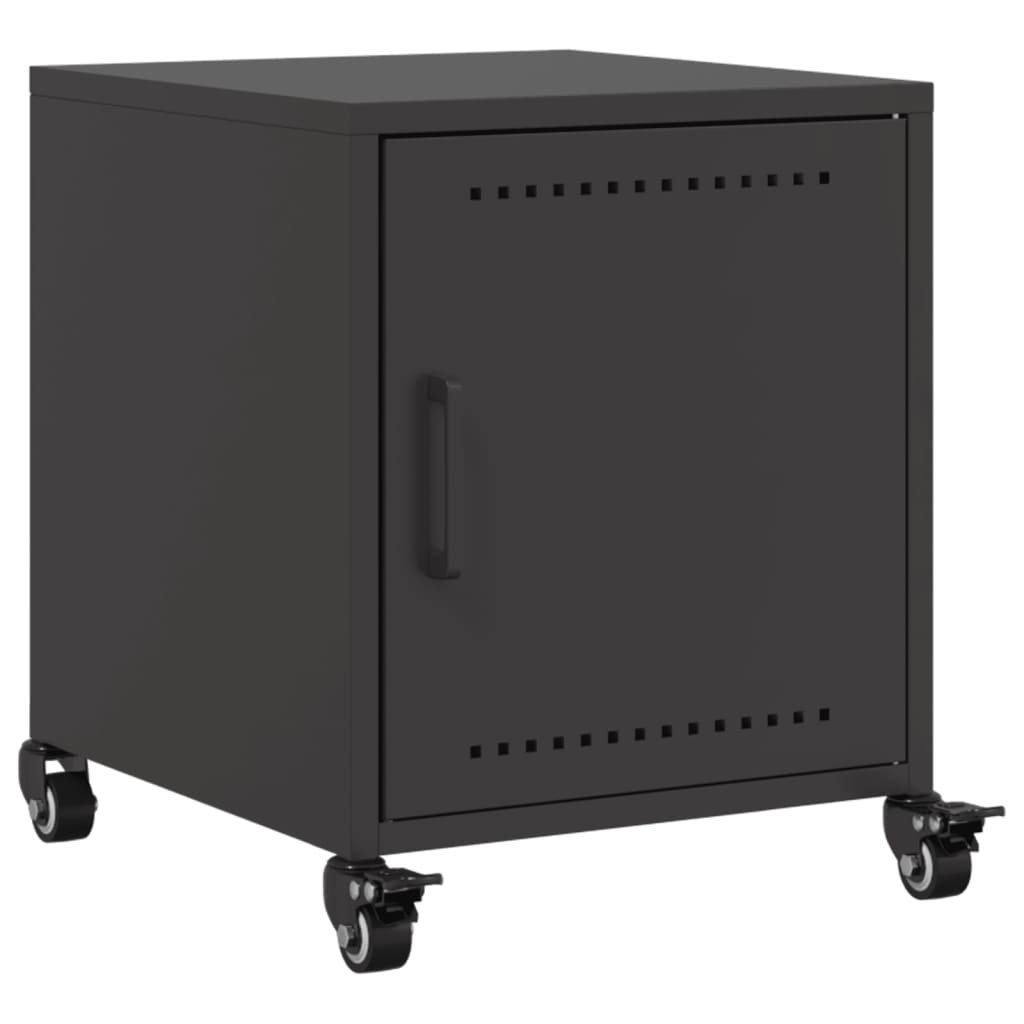 Bedside Cabinet Black 36x39x43.5 cm Steel