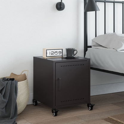 Bedside Cabinet Black 36x39x43.5 cm Steel