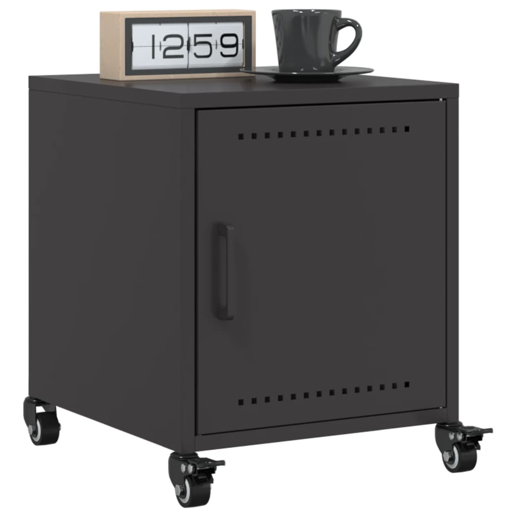 Bedside Cabinet Black 36x39x43.5 cm Steel