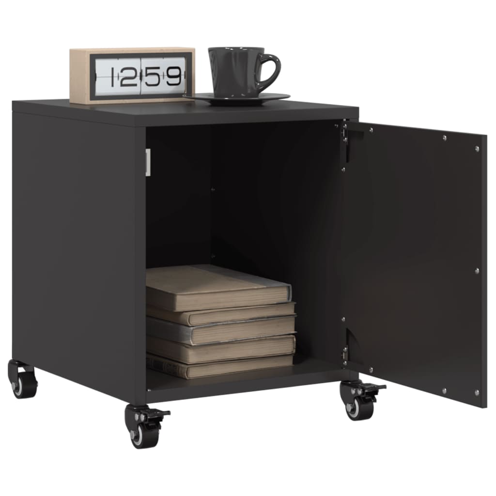 Bedside Cabinet Black 36x39x43.5 cm Steel