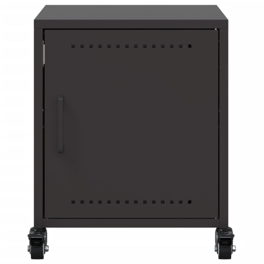 Bedside Cabinet Black 36x39x43.5 cm Steel