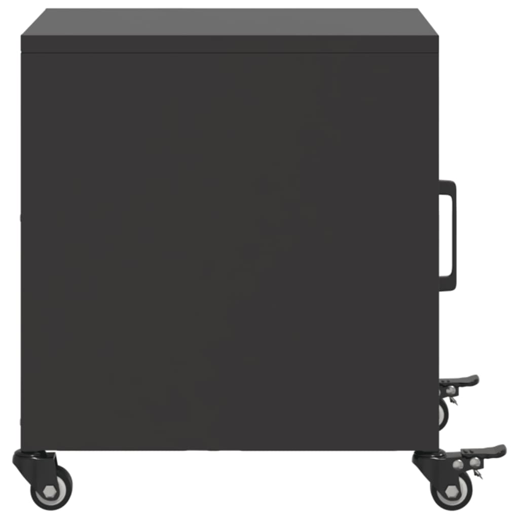 Bedside Cabinet Black 36x39x43.5 cm Steel