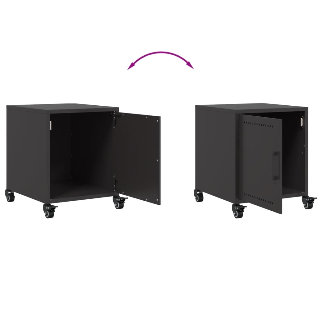 Bedside Cabinet Black 36x39x43.5 cm Steel