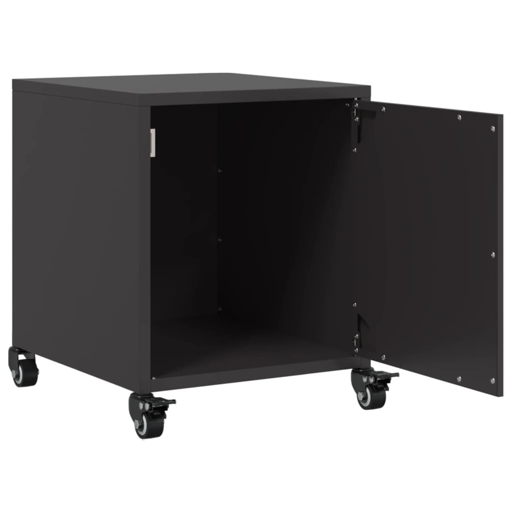 Bedside Cabinet Black 36x39x43.5 cm Steel