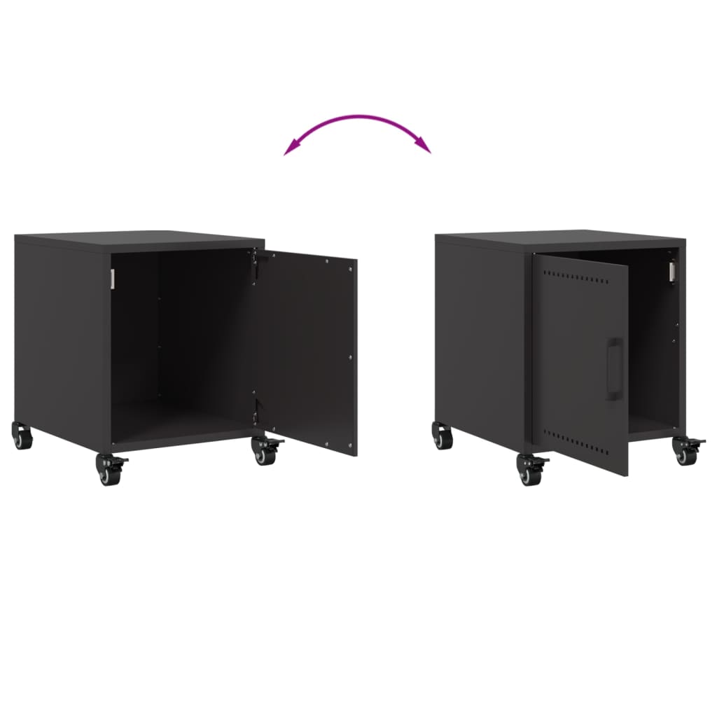 Bedside Cabinets 2 pcs Black 36x39x43.5 cm Steel