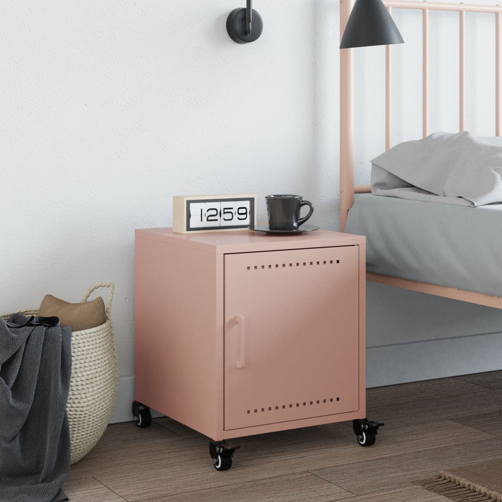 Bedside Cabinet Pink 36x38.5x43.5 cm Steel