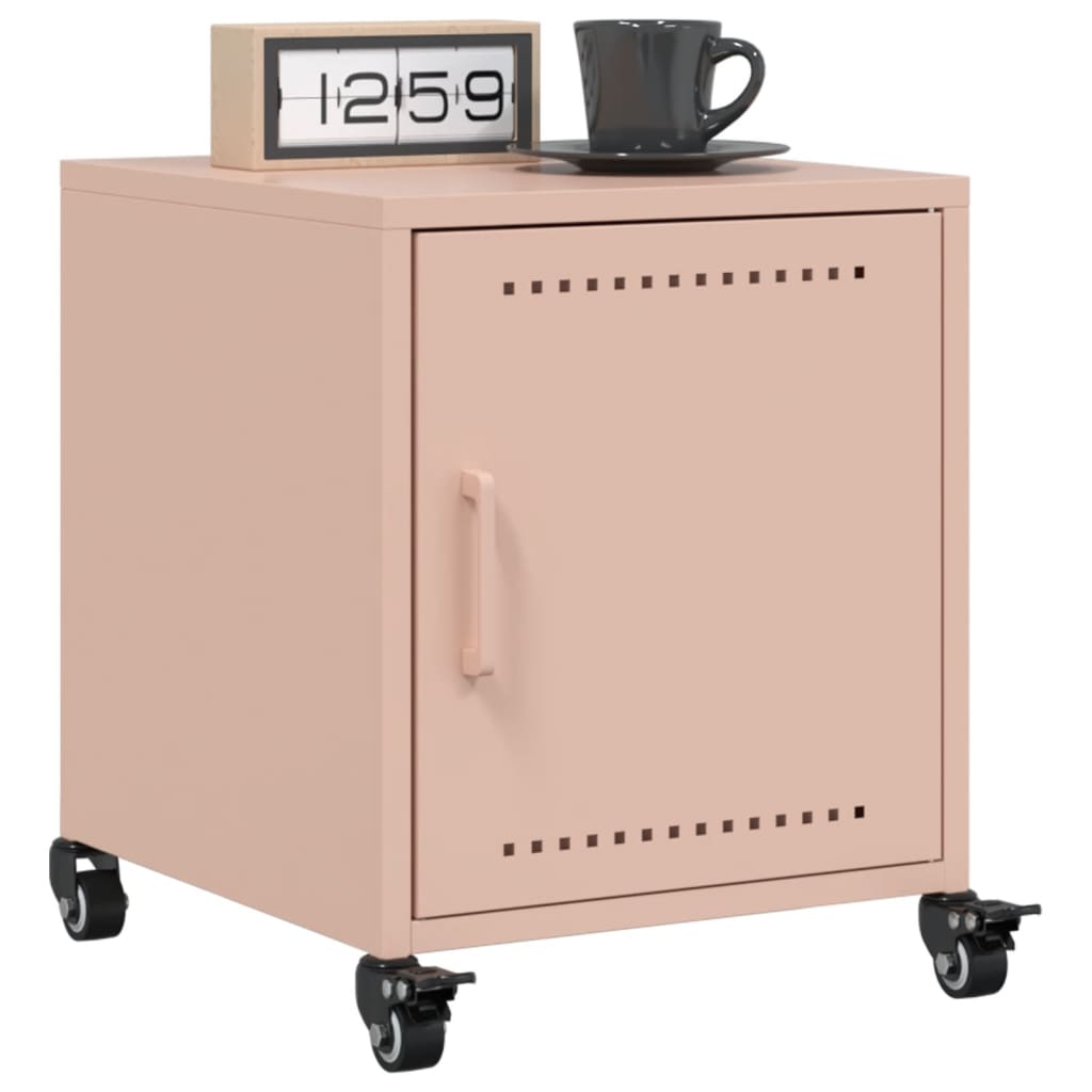 Bedside Cabinet Pink 36x38.5x43.5 cm Steel