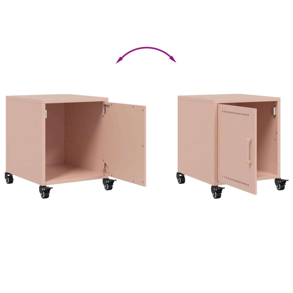 Bedside Cabinet Pink 36x38.5x43.5 cm Steel