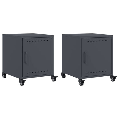 Bedside Cabinets 2 pcs Anthracite 36x39x43.5 cm Steel