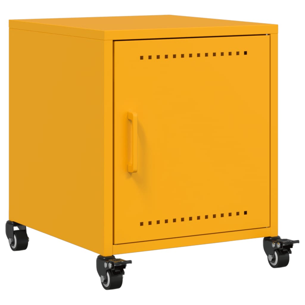 Bedside Cabinet Mustard Yellow 36x39x43.5 cm Steel