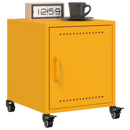 Bedside Cabinet Mustard Yellow 36x39x43.5 cm Steel