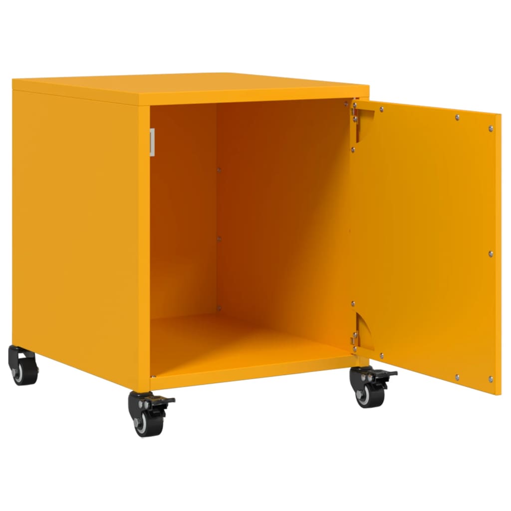 Bedside Cabinet Mustard Yellow 36x39x43.5 cm Steel