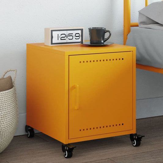 Bedside Cabinet Mustard Yellow 36x39x43.5 cm Steel