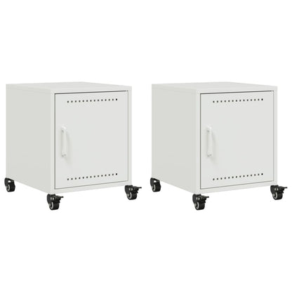 Bedside Cabinets 2 pcs White 36x39x43.5 cm Steel