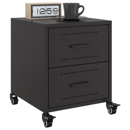 Bedside Cabinet Black 36x39x43.5 cm Steel